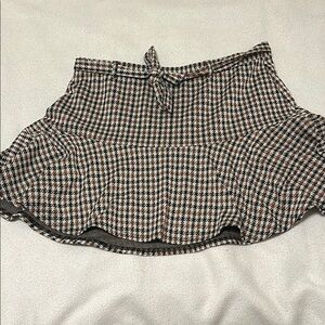 SO Black and White Bubble Mini Skirt with Tie Front